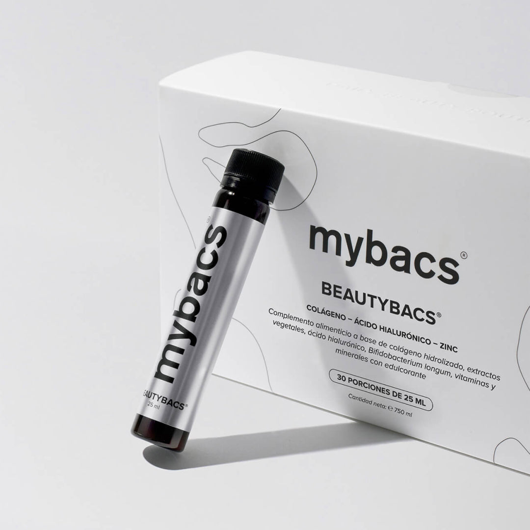 mybacs Beautybacs complemento alimenticio líquido con colágeno, vitaminas y minerales.